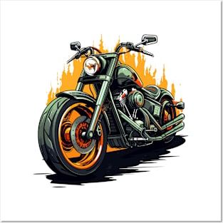 Motorcycle Illustration Posters and Art